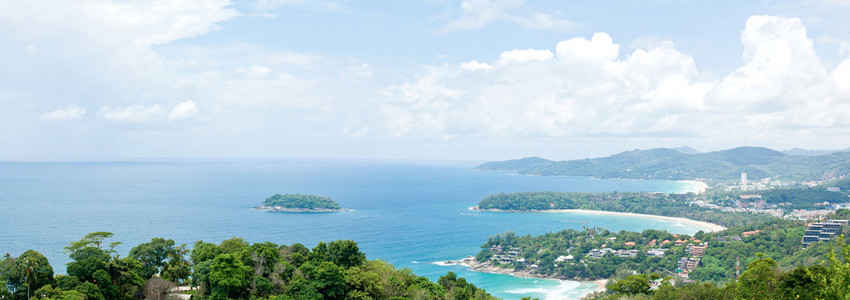 热带海滩全景鸟瞰图