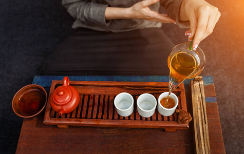 中国茶道是茶大师在和服执行