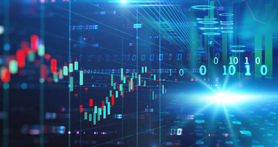 金融证券市场图表插图,商业投资概念与股票期货交易照片