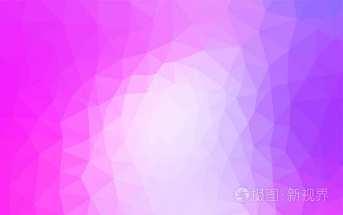 浅紫色, 粉红色矢量闪亮三角形背景.