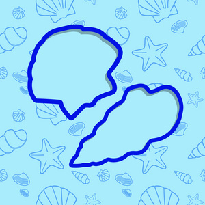 蓝色的海贝壳图案