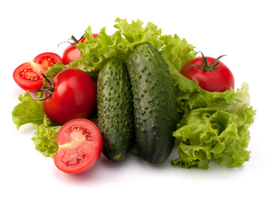 番茄 黄瓜蔬菜和生菜沙拉