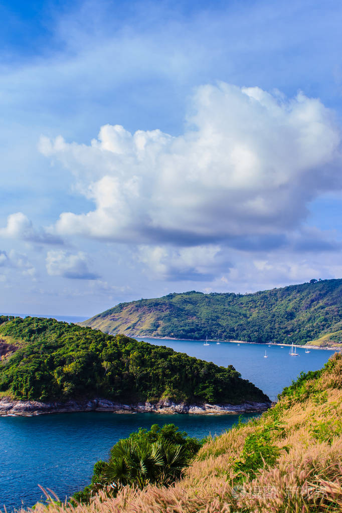 美丽的风景和海景的蓝蓬贴或蓬贴海角最受欢迎的日落景观点和地标的