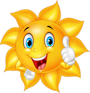 卡通微笑放弃拇指的太阳照片