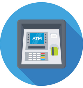 Atm 机彩色的矢量图标