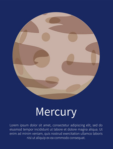 水星与圆陨石坑垂直信息海报图片