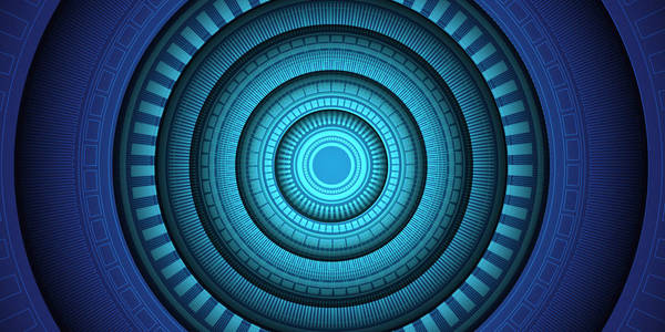 抽象的蓝环光能量技术设计现代未来主义背景矢量插画照片