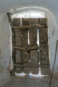 突尼斯马塔。 柏柏尔人洞穴住宅的入口