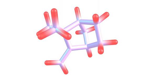 莰是一个笼的单萜。它几乎不溶于水, 但很易溶于普通有机溶剂。3d 插图