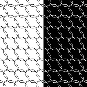 用于 web纺织品和墙纸的无缝模式的黑白几何集