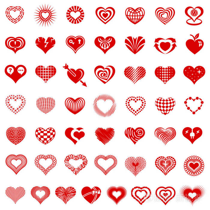 心形徽标类型图标设置简单样式