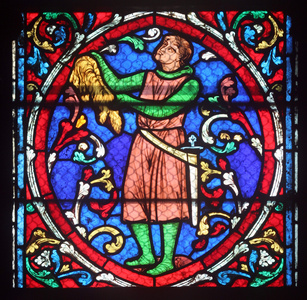 色彩鲜艳的彩绘玻璃窗口中大教堂巴黎圣母院巴黎