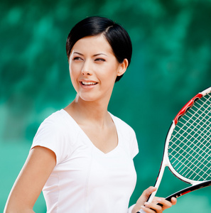 职业女子网球选手的肖像