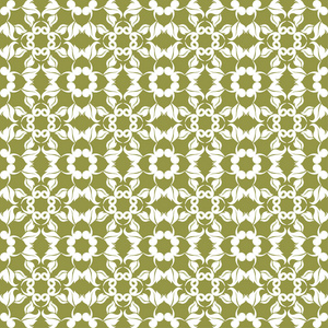 橄榄绿色花卉装饰品。纺织品和墙纸无缝图案