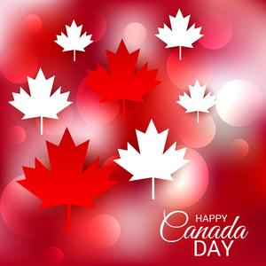 带文本空间背景的加拿大快乐日横幅的矢量插图