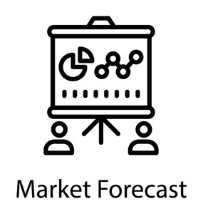 展台描述市场预测图表中的图形化演示