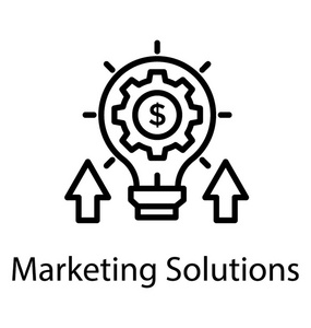 一个灯泡与美元齿轮和向上上升箭头侧面显示营销解决方案的概念