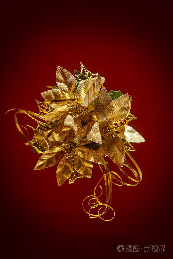 圣诞节装饰金色花