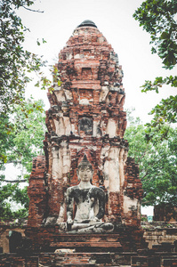泰国古城城的佛像和老遗址