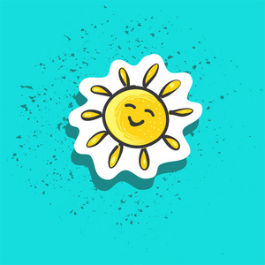 贴牌可爱的小太阳时尚贴纸笑脸贴牌照片