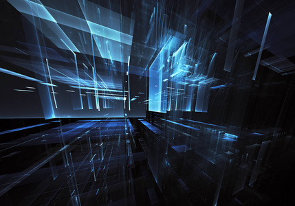 虚拟玻璃抽象未来技术背景计算机生成的3d 图像.