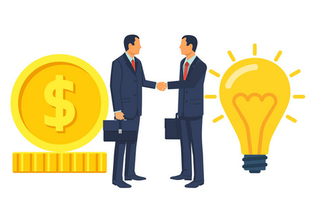 两个商人在交易握手照片