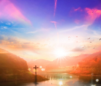 耶稣基督山水风景图片图片