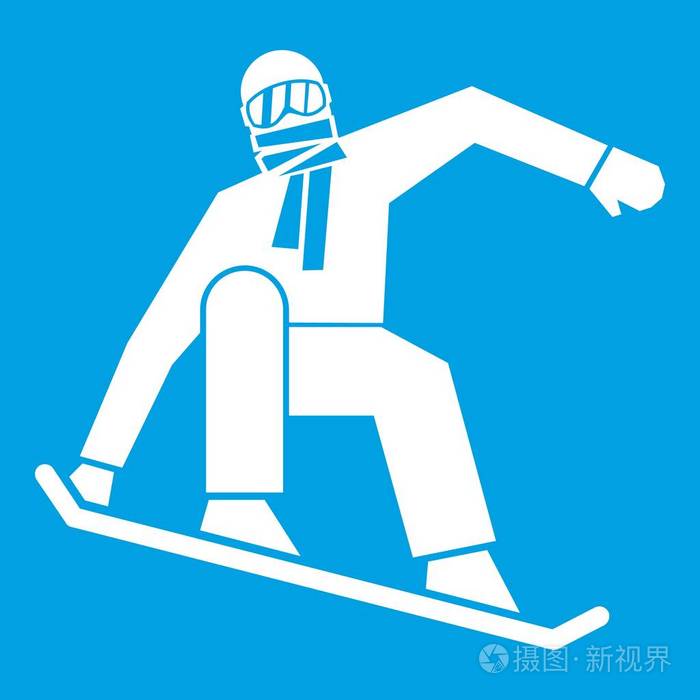 滑雪板图标白色