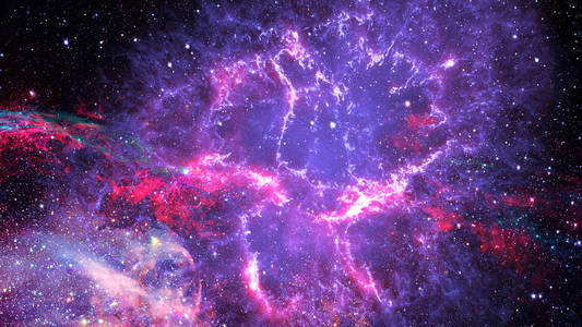 抽象的科学背景星系和星云在空间中。这幅图像由美国国家航空航天局提供的元素