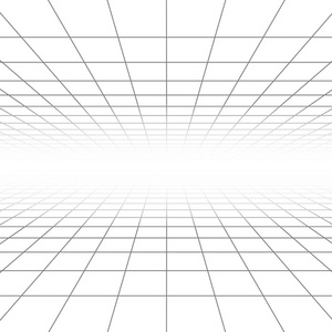 天花板和地板透视网格向量线, 体系结构线框照片