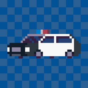 像素艺术警车车图标照片