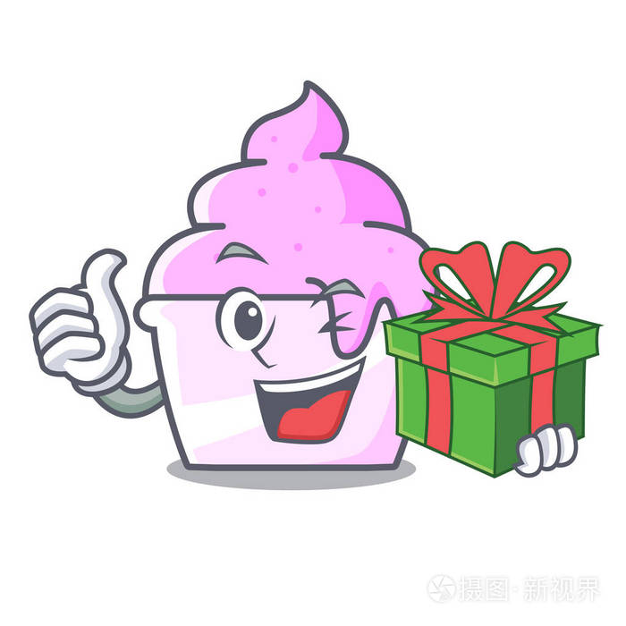 配礼品冰淇淋纸杯吉祥物卡通
