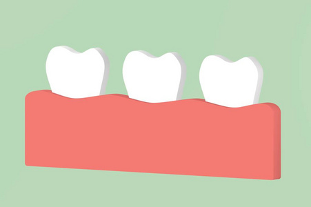 健康牙齿牙科卡通3d 渲染平面风格设计的可爱字符