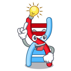 有一个想法 dna 分子吉祥物卡通矢量插图照片