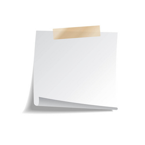 带磁带和阴影的粘纸便笺在白色背景上被隔离。空白