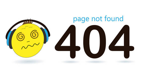 404错误页向量模板为网站。疯狂的情绪, 眩晕的情绪。卡通印刷