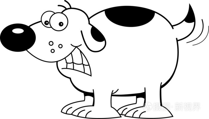 卡通狗摇它的尾巴插画-正版商用图片05la1s-摄图新视界