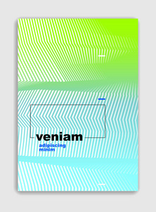 线条艺术矢量简约现代小册子设计, 带有几何半色调渐变的封面模板