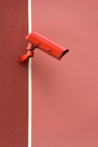 红色安全摄像机