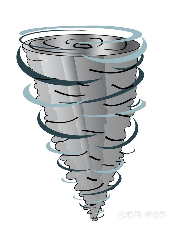 在白色背景上的龙卷风