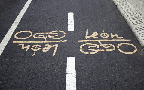 在里昂的自行车专用车道