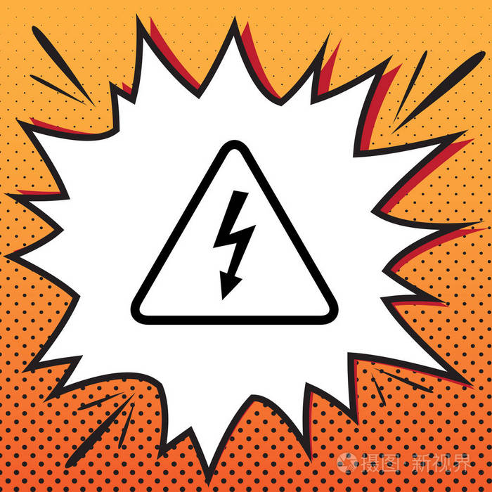 高压危险信号.向量.漫画风格图标在流行艺术 b