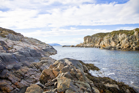 欧洲挪威南部风景秀丽的峡湾海岸线