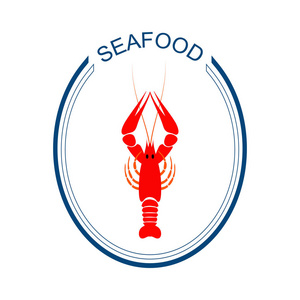 甲壳类螯虾剪影剪影, 小龙虾图标, 龙虾标志, 小龙虾符号载体癌症生肖