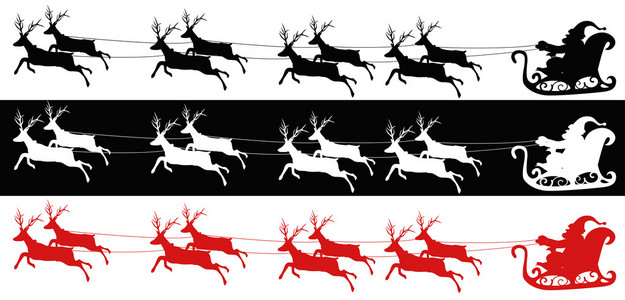 圣诞的雪橇和驯鹿图片