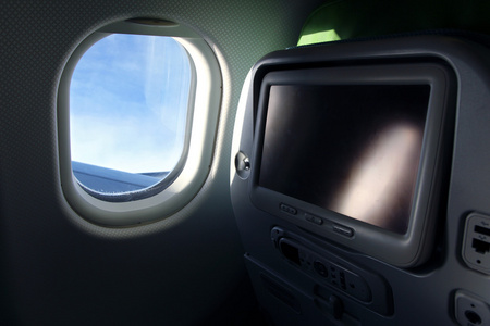 飞机座椅与电视屏幕的详细信息