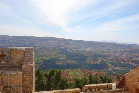 Ajloun 城堡位于约旦北部, 中东