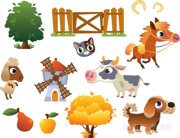 矢量农场动物的集合