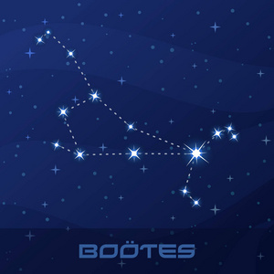 天空夜星星座牧夫座, 牧民, 夜星天空照片