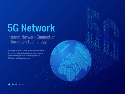 等距5g 网络无线系统和网络矢量图。通信网络业务理念